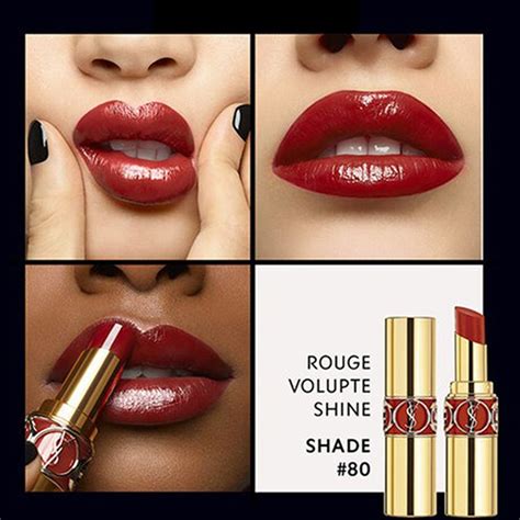 ysl rouge volupte shine 80 chili tunique|ysl rouge volupte shine swatches.